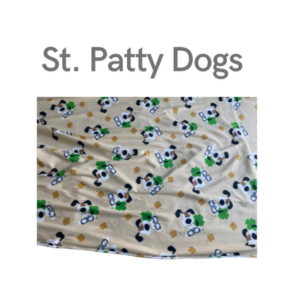 48" x 30" Coral Thermal Fleece Blanket St Pattys Dog Print