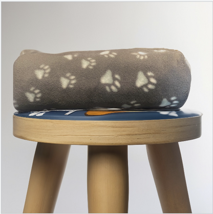 48" x 30" Coral Thermal Fleece Pet Blanket  Gray Paws Print